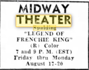Midway Theatre - Ad From Aug 1973